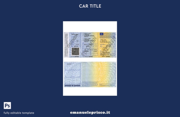 modello di certificato di immatricolazione del veicolo polacco in stile verifica